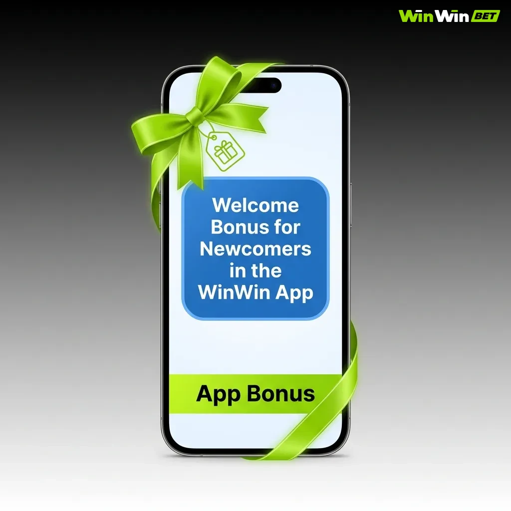WinWin App welcome bonus screen showing sports and casino bonus options for new users with deposit requirements