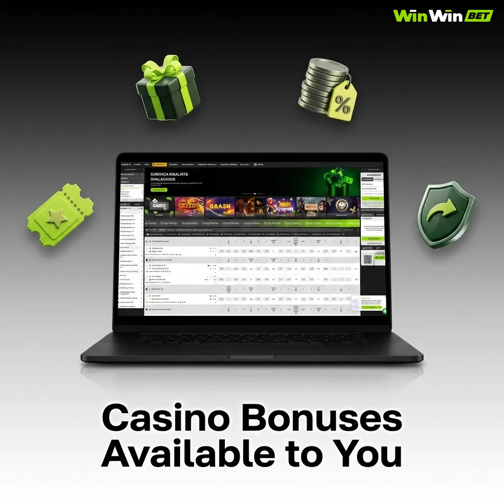Casino bonus options including slot reload, free spins package, live dealer cashback, and table games deposit match offers