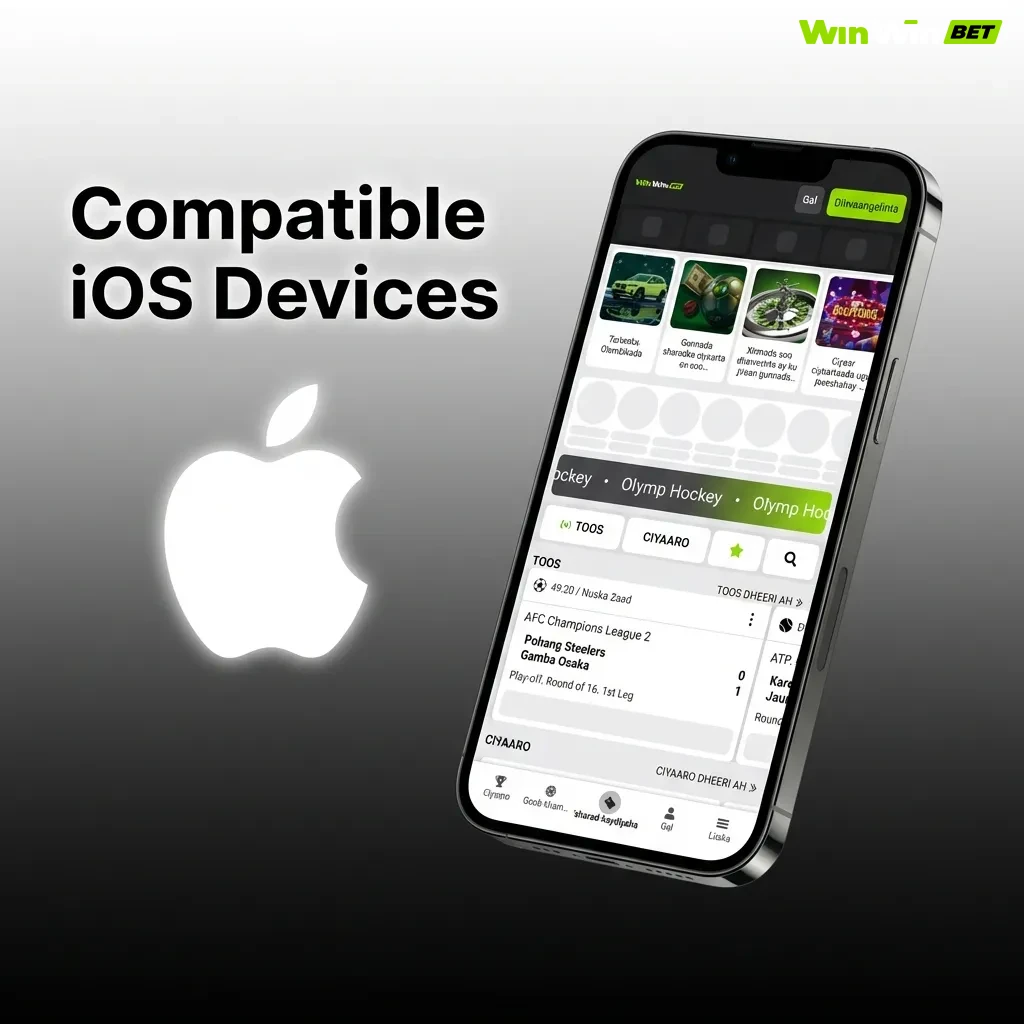 List of compatible iOS devices for WinWin app, including iPhone X through 15 series and recent iPad models