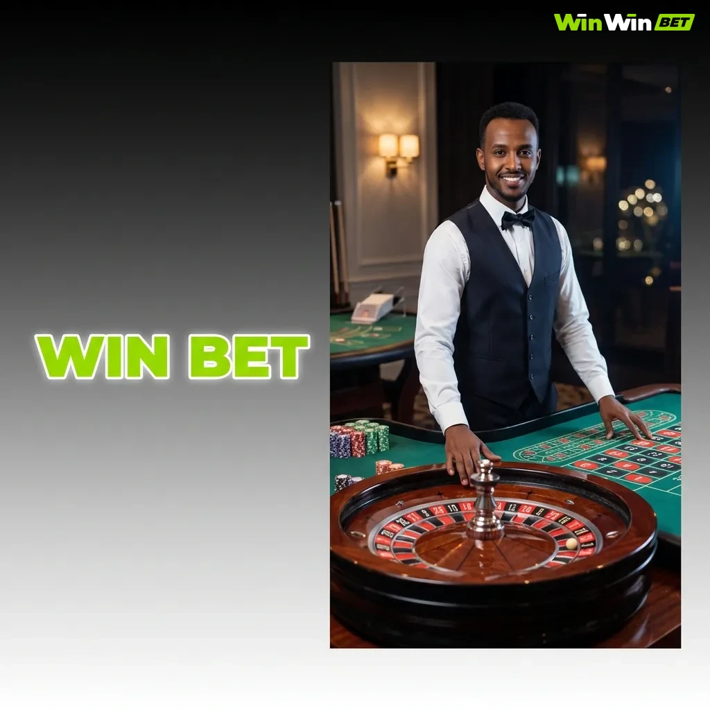 Professional dealer streaming live casino games from HD studio with roulette wheel and cards visible