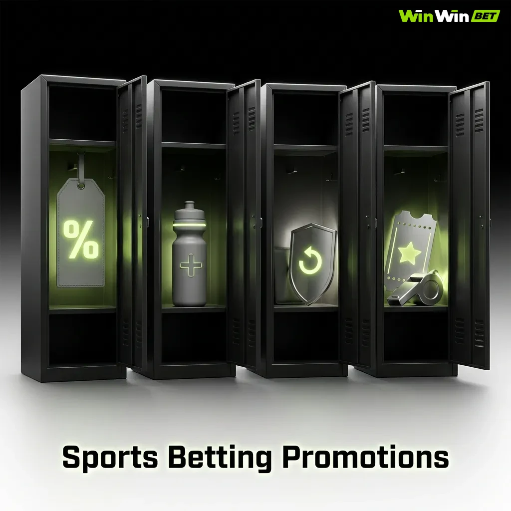 Sports betting promotions page showing cricket, football, and basketball offers including accumulator boost and bet insurance